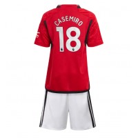 Dres Manchester United Casemiro #18 Domaci za djecu 2023-24 Kratak Rukav (+ kratke hlače)